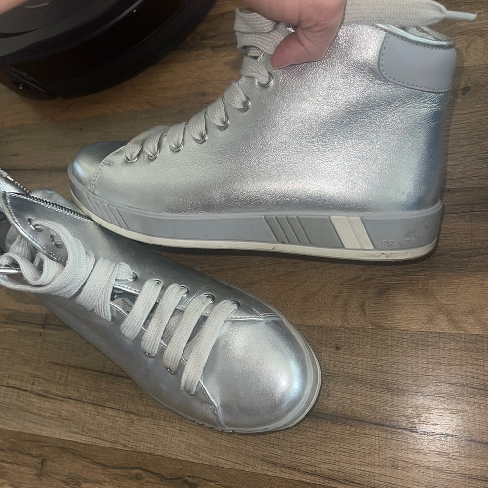 Prada sneakers size 5.5 barely worn. - Picture 2 of 2